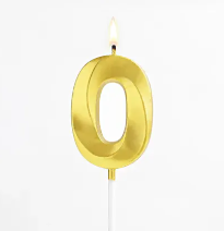 Golden number 0 candle